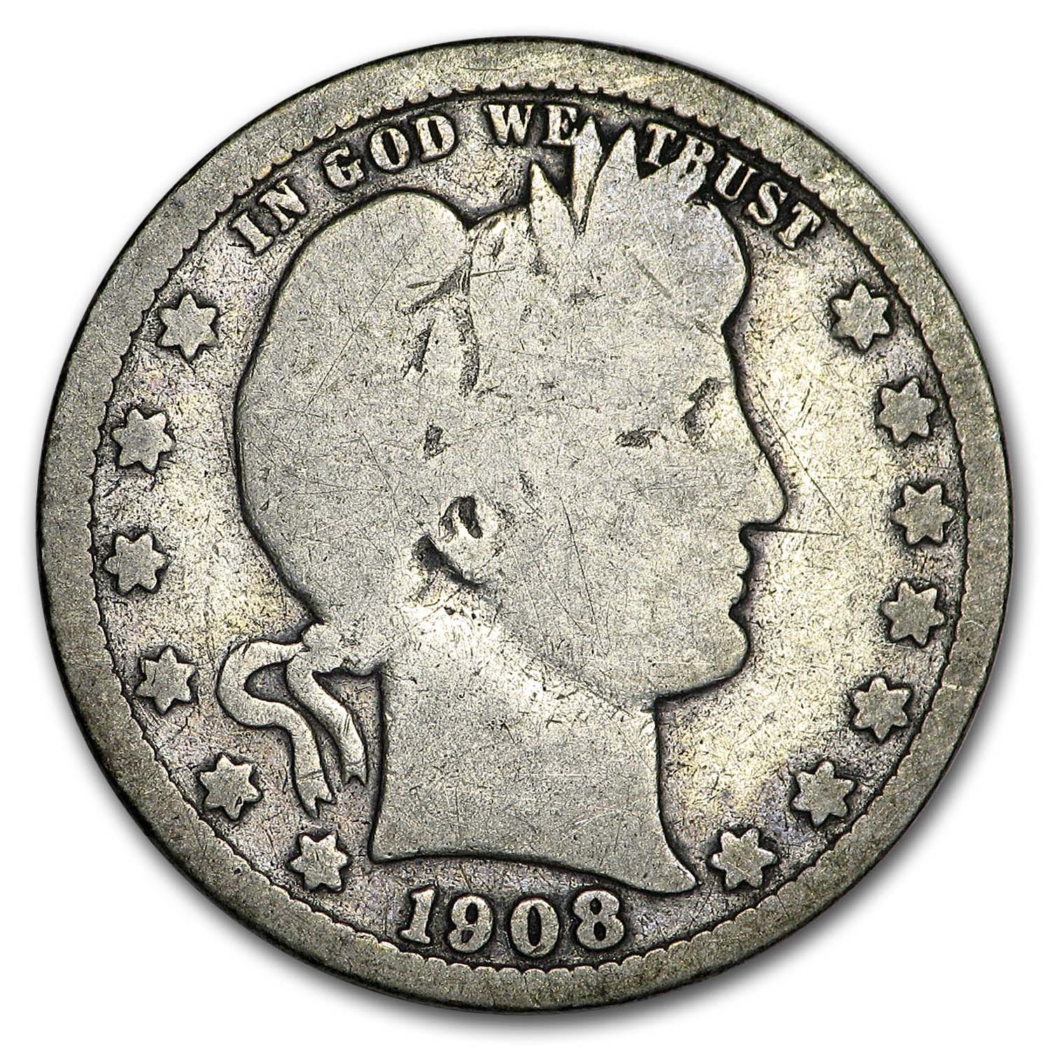 Buy 1908-O Barber Quarter Good