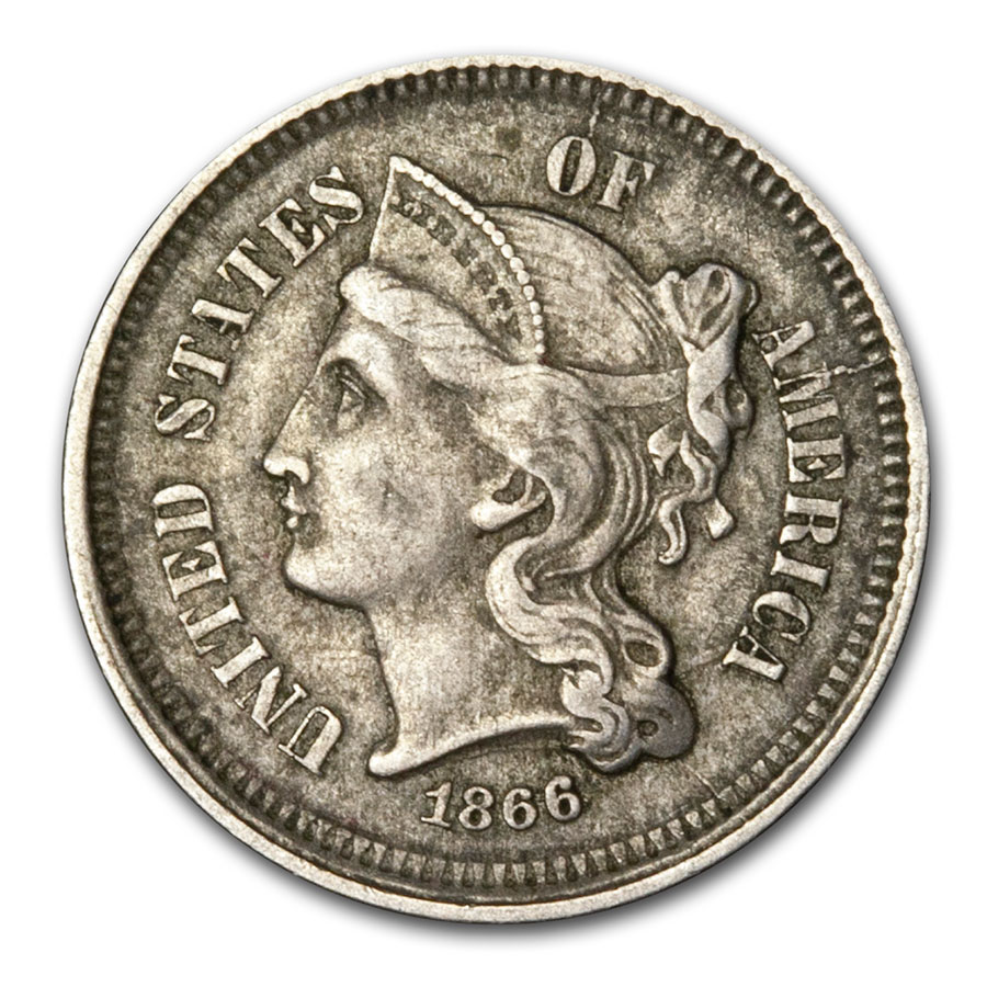 Buy 1866 3 Cent Nickel VF