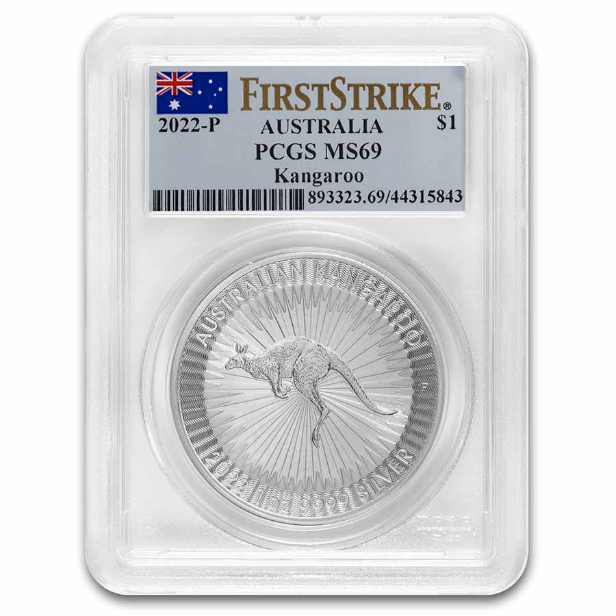 Buy 2022 Australia 1 oz Silver Kangaroo MS-69 PCGS (First Strike)
