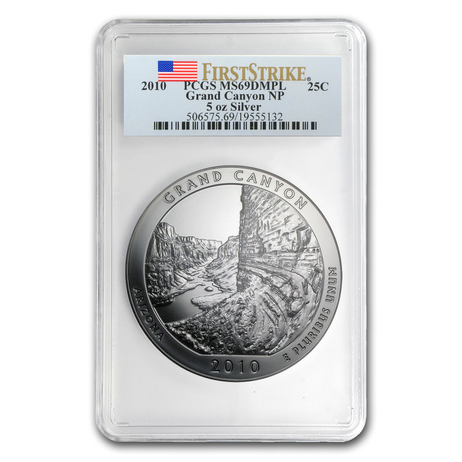 Buy 2010 5 oz Silver ATB Grand Canyon MS-69 DMPL PCGS (FirstStrike?)