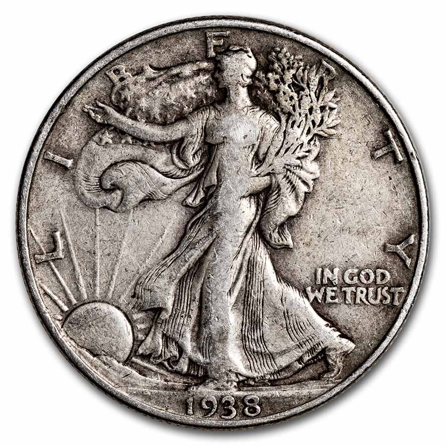 Buy 1938 Walking Liberty Half Dollar VG/VF