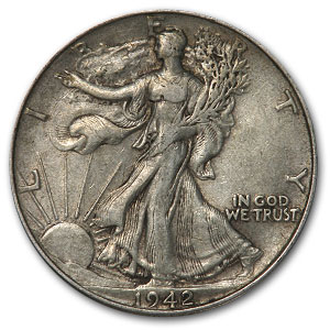 Buy 1942 Walking Liberty Half Dollar XF