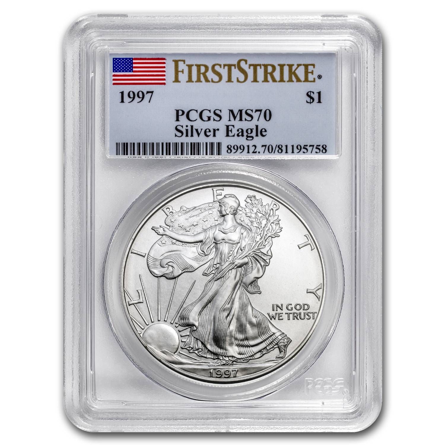 Buy 1997 American Silver Eagle MS-70 PCGS (FirstStrike?)