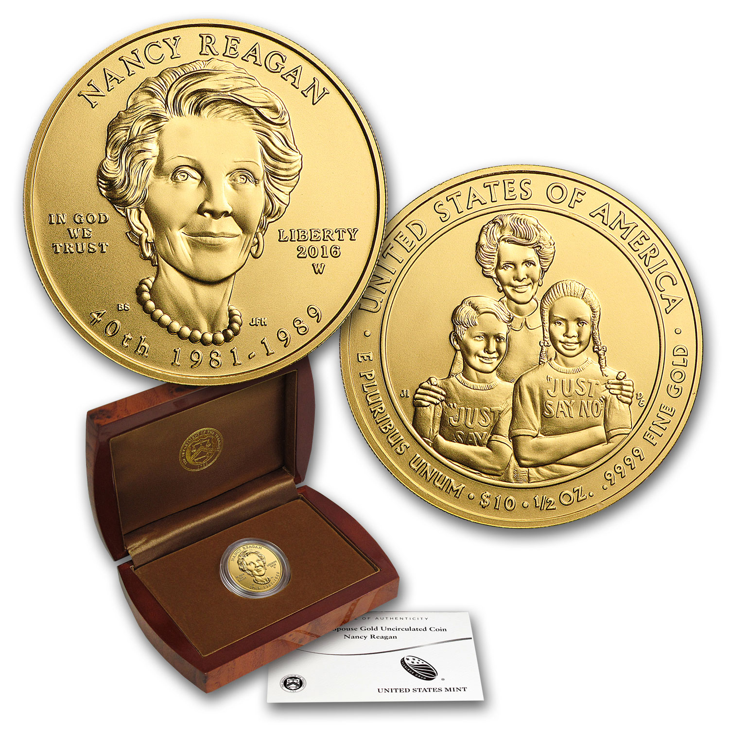 Buy 2016-W 1/2 oz Gold Nancy Reagan BU (w/Box & COA)