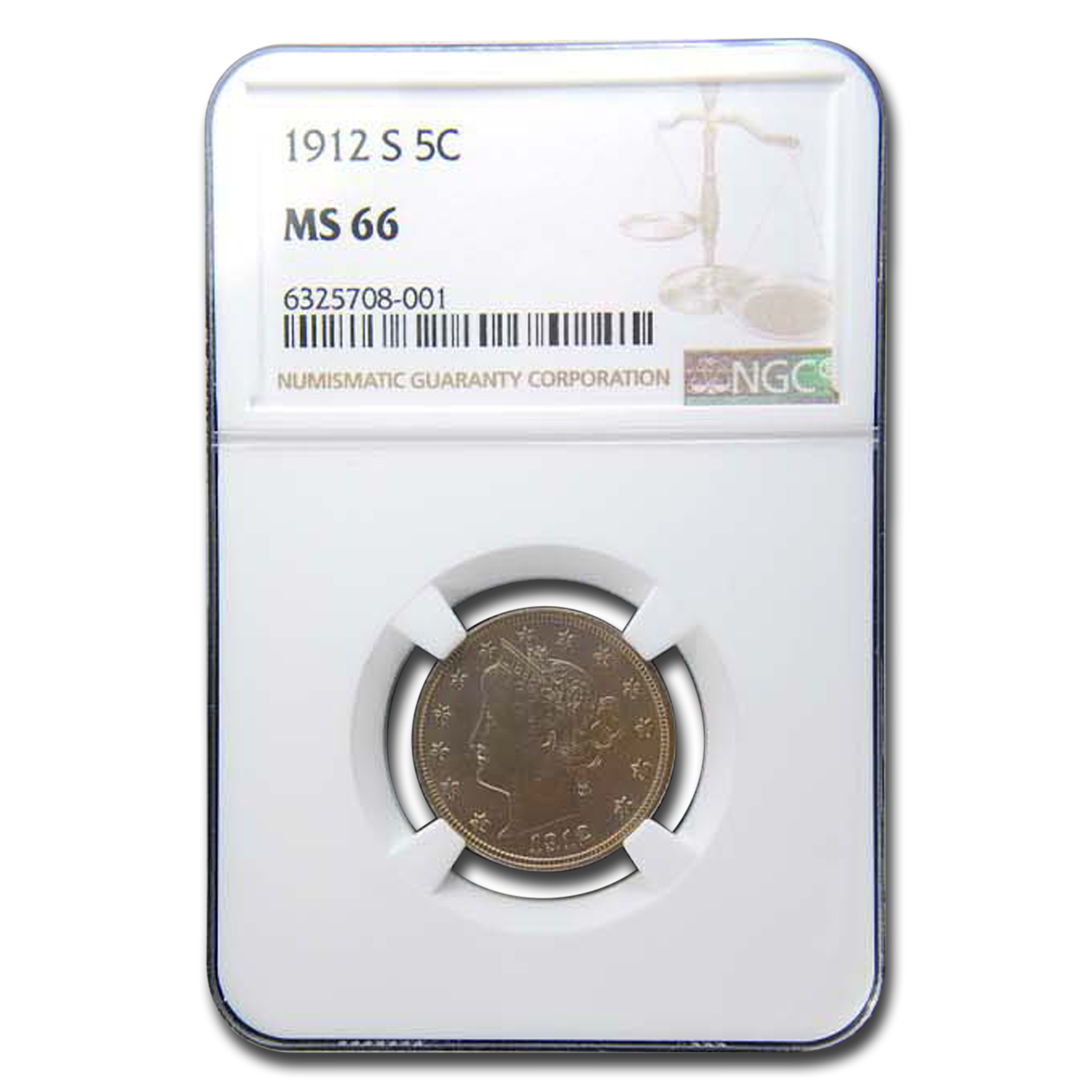 Buy 1912-S Liberty Head V Nickel MS-66 NGC