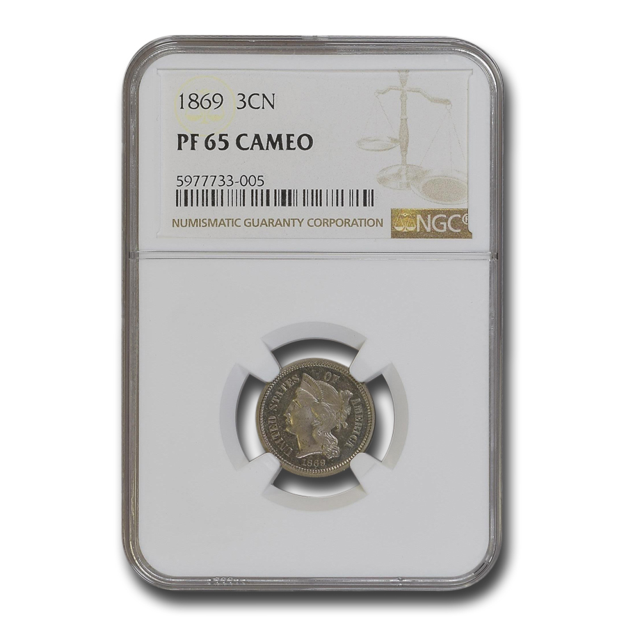 Buy 1869 Three Cent Nickel PF-65 Cameo NGC