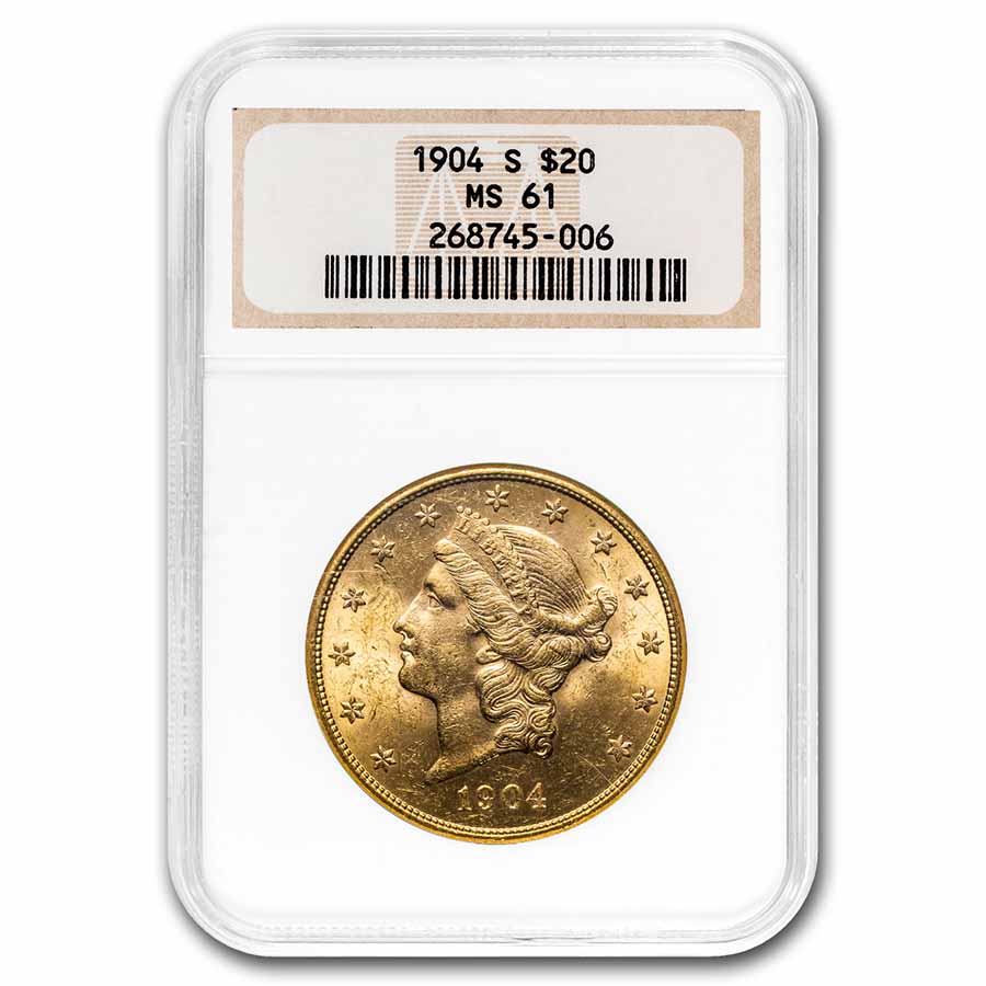 Buy 1904-S $20 Liberty Gold Double Eagle MS-61 NGC