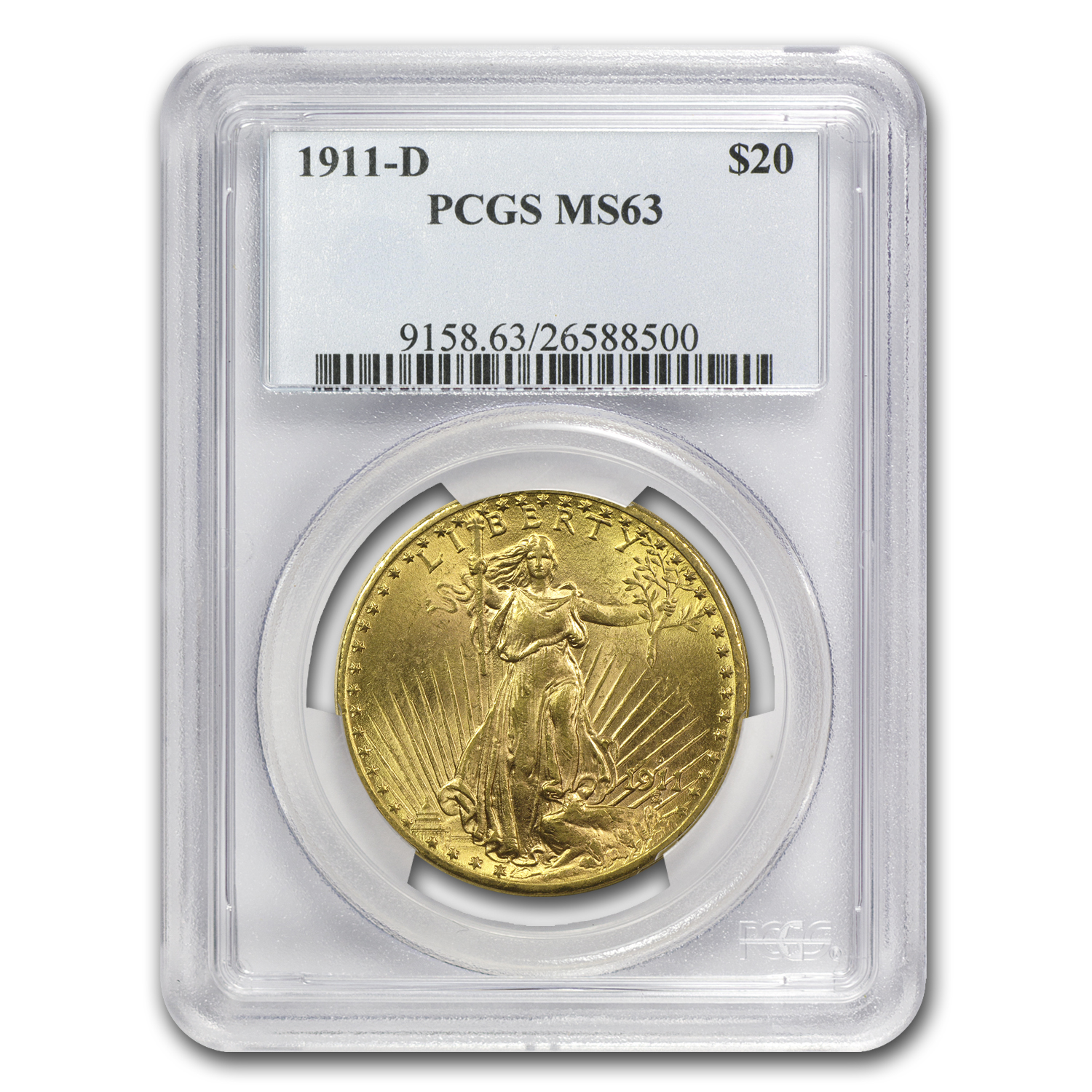 Buy 1911-D $20 Saint-Gaudens Gold Double Eagle MS-63 PCGS