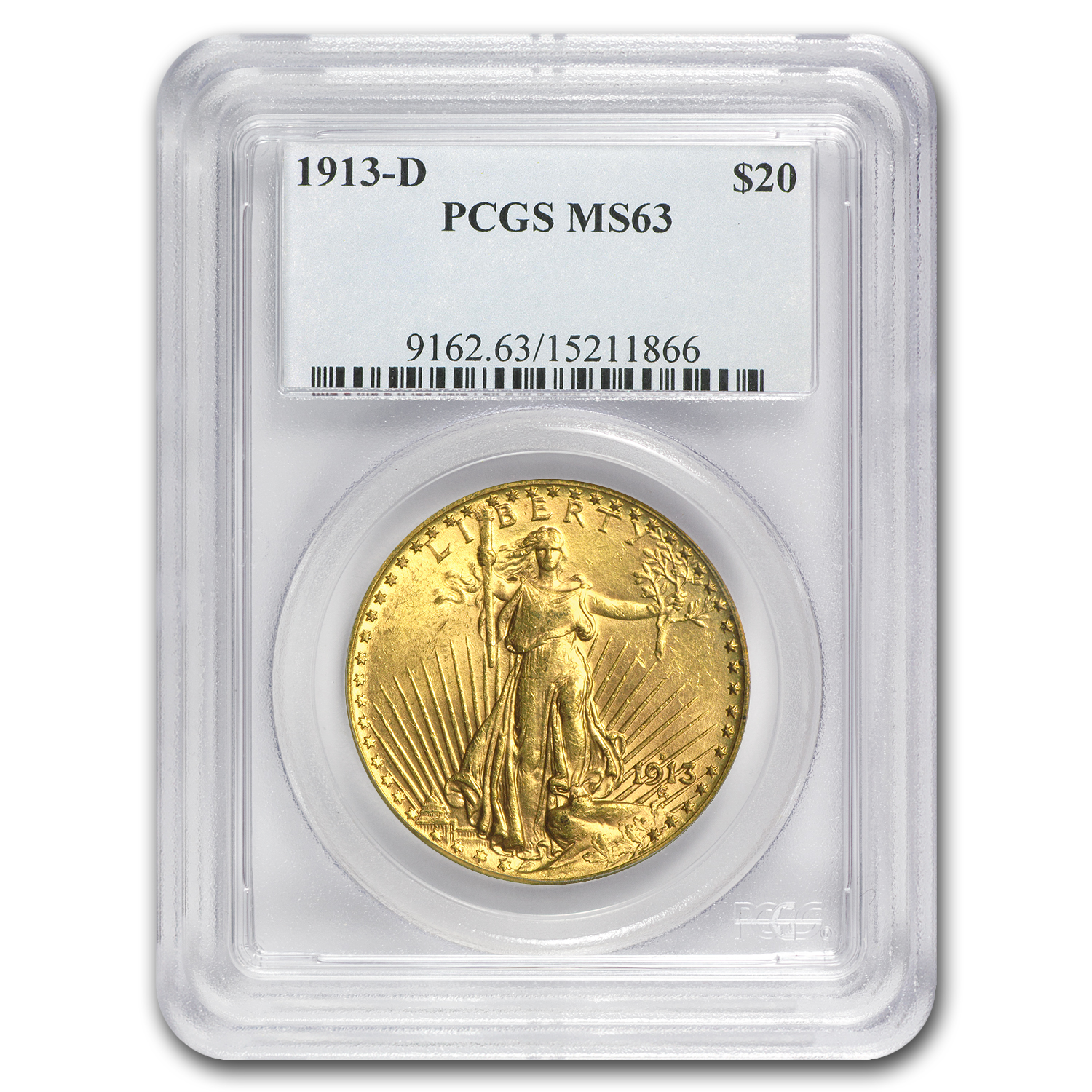 Buy 1913-D $20 Saint-Gaudens Gold Double Eagle MS-63 PCGS