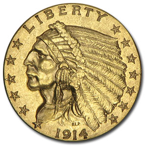 Buy 1914-D $2.50 Indian Gold Quarter Eagle AU