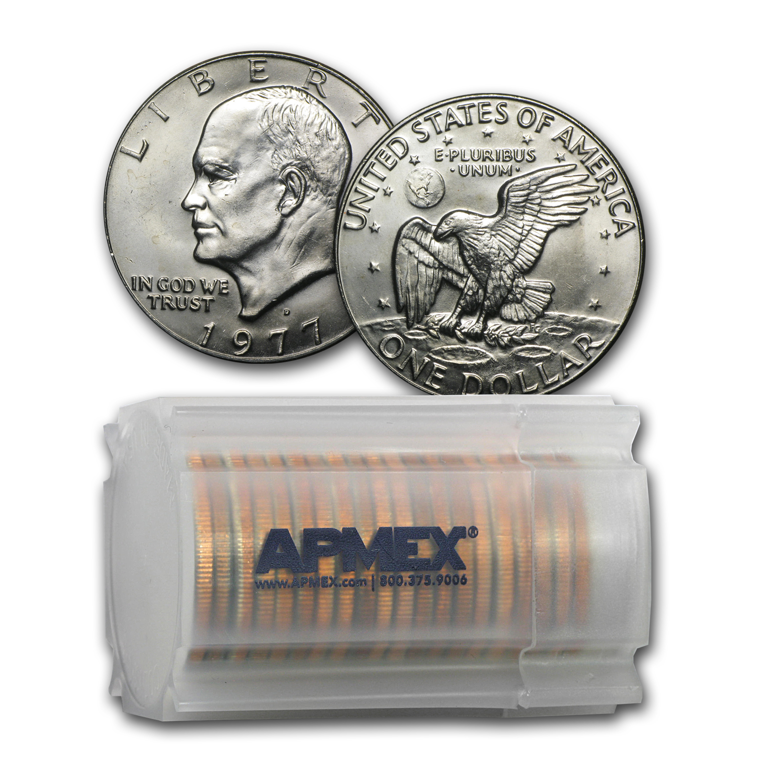 Buy 1977-D Clad Eisenhower Dollar 20-Coin Roll BU
