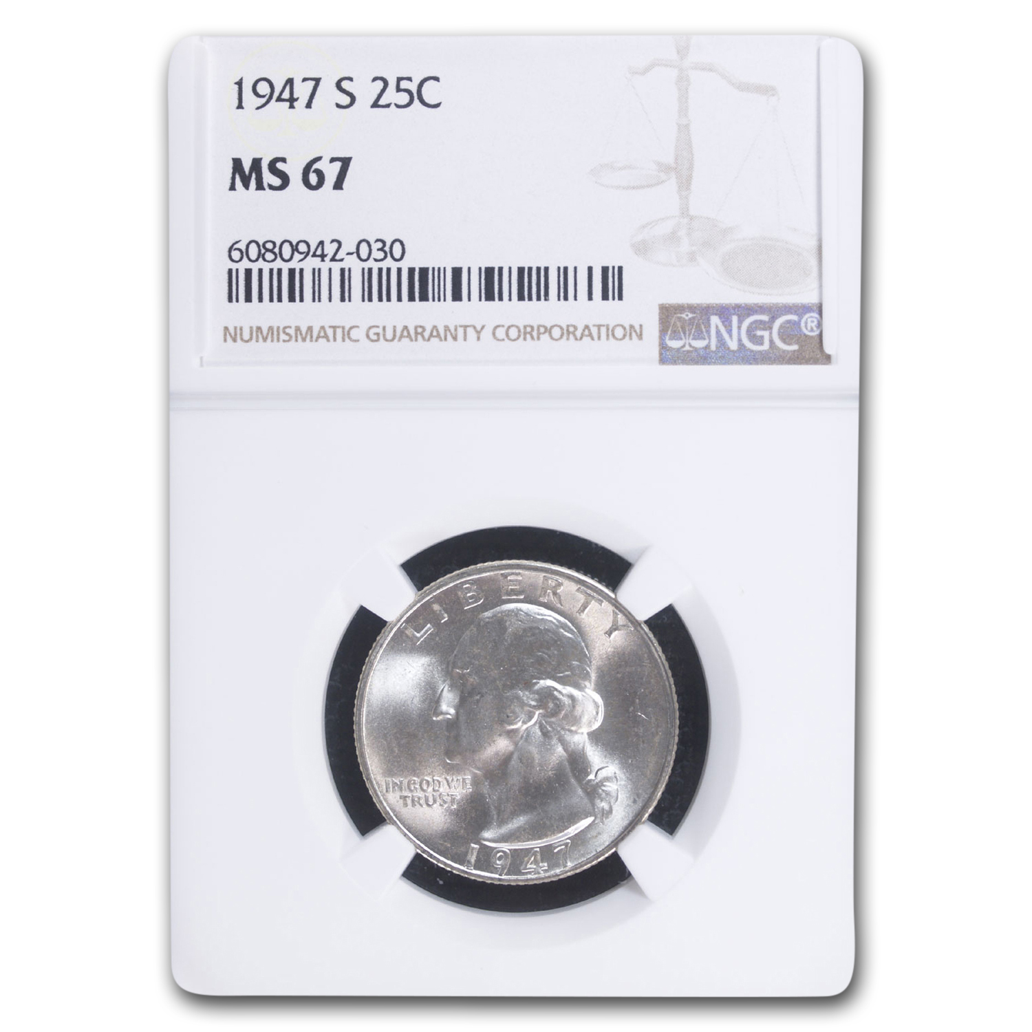 Buy 1947-S Washington Quarter MS-67 NGC