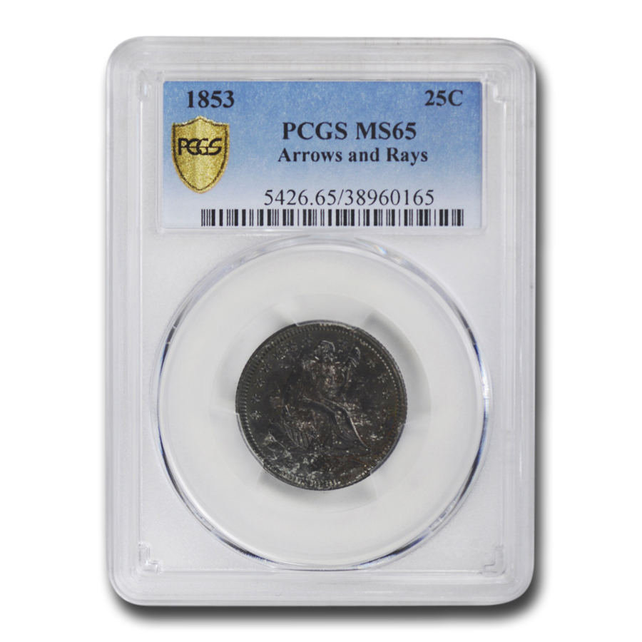 Buy 1853 Liberty Seated Quarter?MS-65 PCGS (w/Arrows & Rays)
