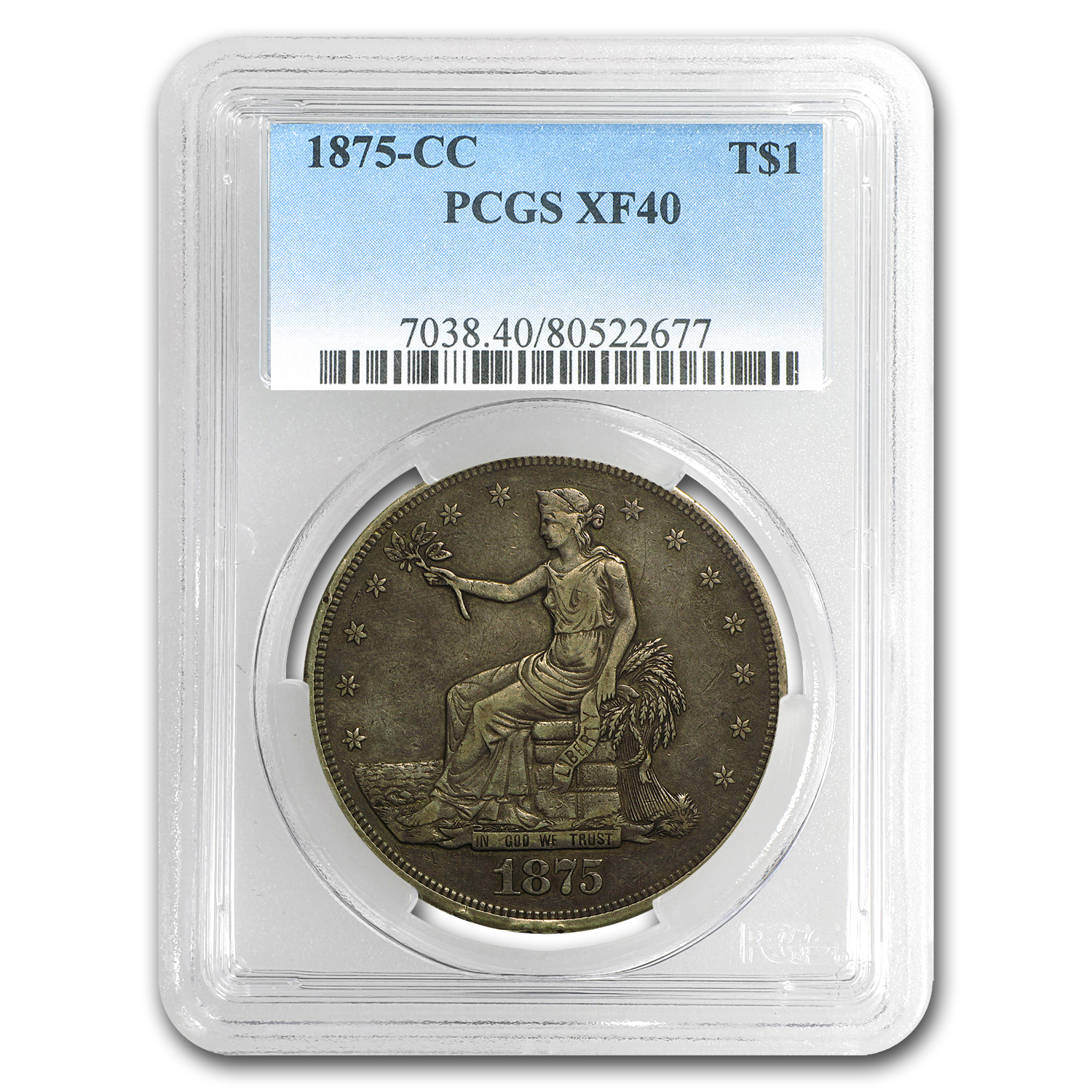 Buy 1875-CC Trade Dollar XF-40 PCGS - Click Image to Close