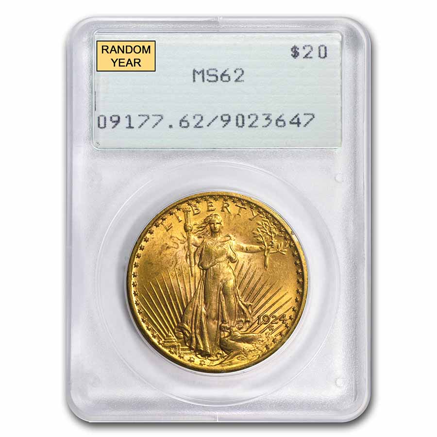 Buy $20 Saint-Gaudens Gold Double Eagle MS-62 PCGS