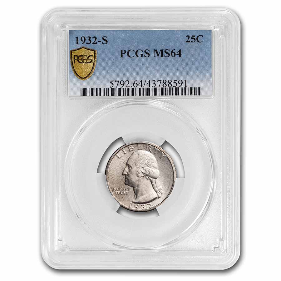 Buy 1932-S Washington Quarter MS-64 PCGS