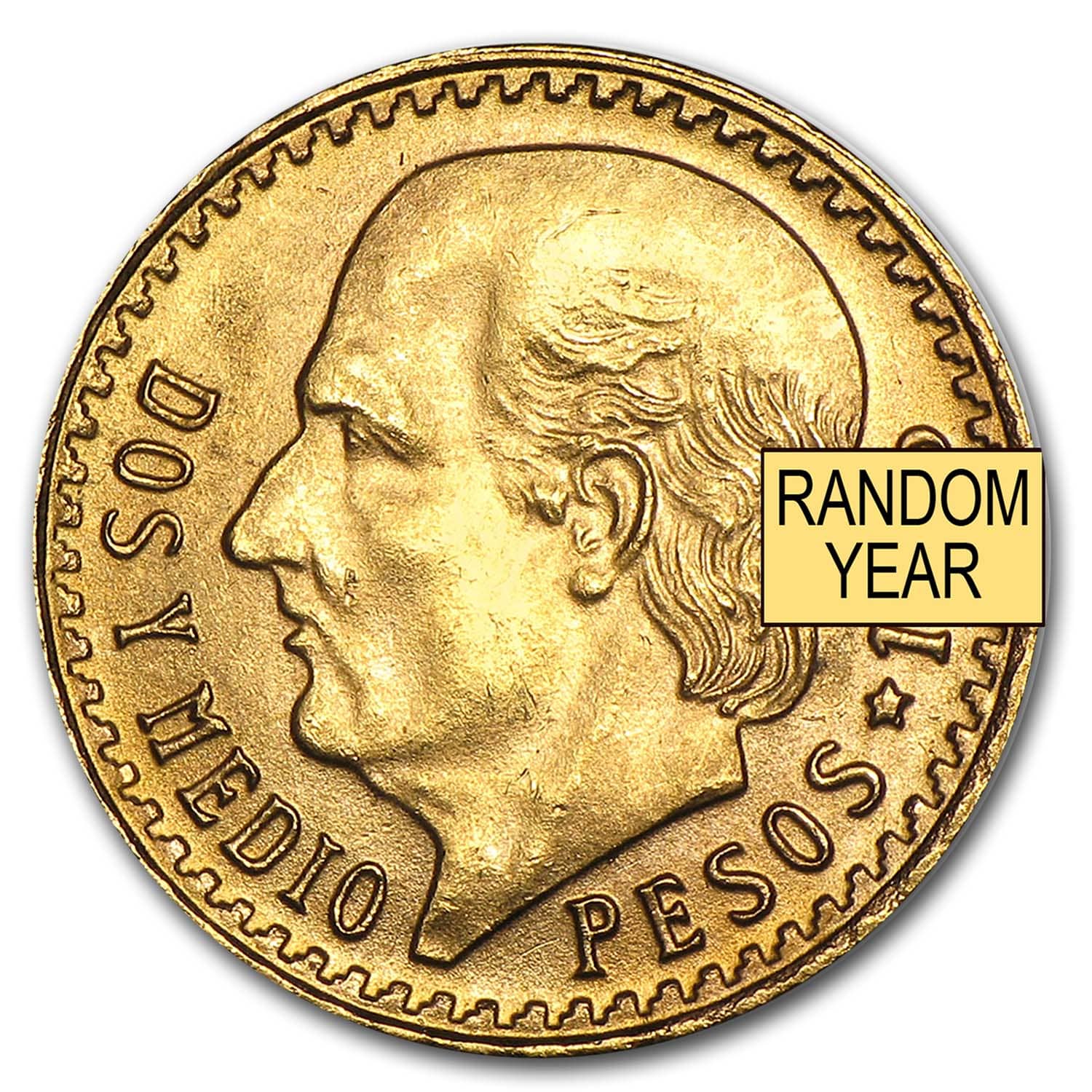 Buy Mexico Gold 2 1/2 Pesos (Random) AU-BU - Click Image to Close