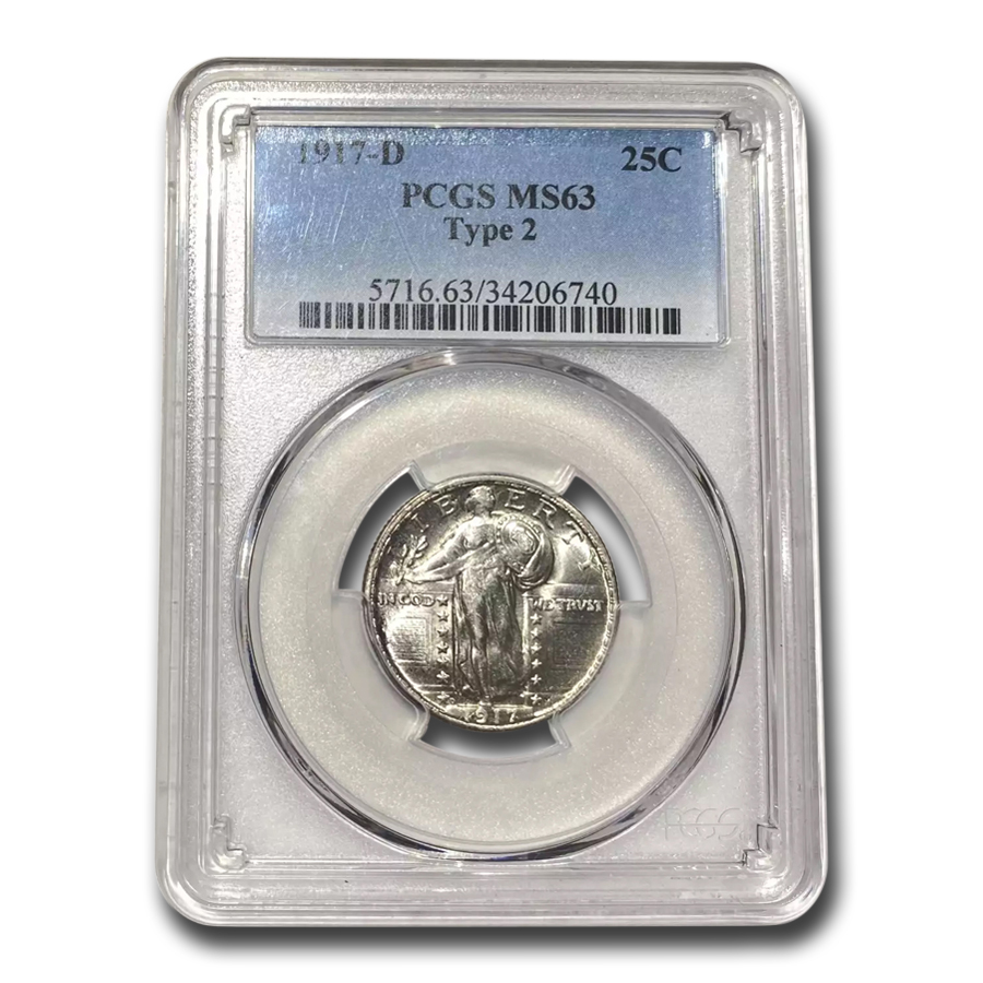 Buy 1917-D Standing Liberty Quarter Type-II MS-63 PCGS