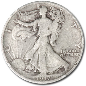 Buy 1917-D Rev Walking Liberty Half Dollar VG