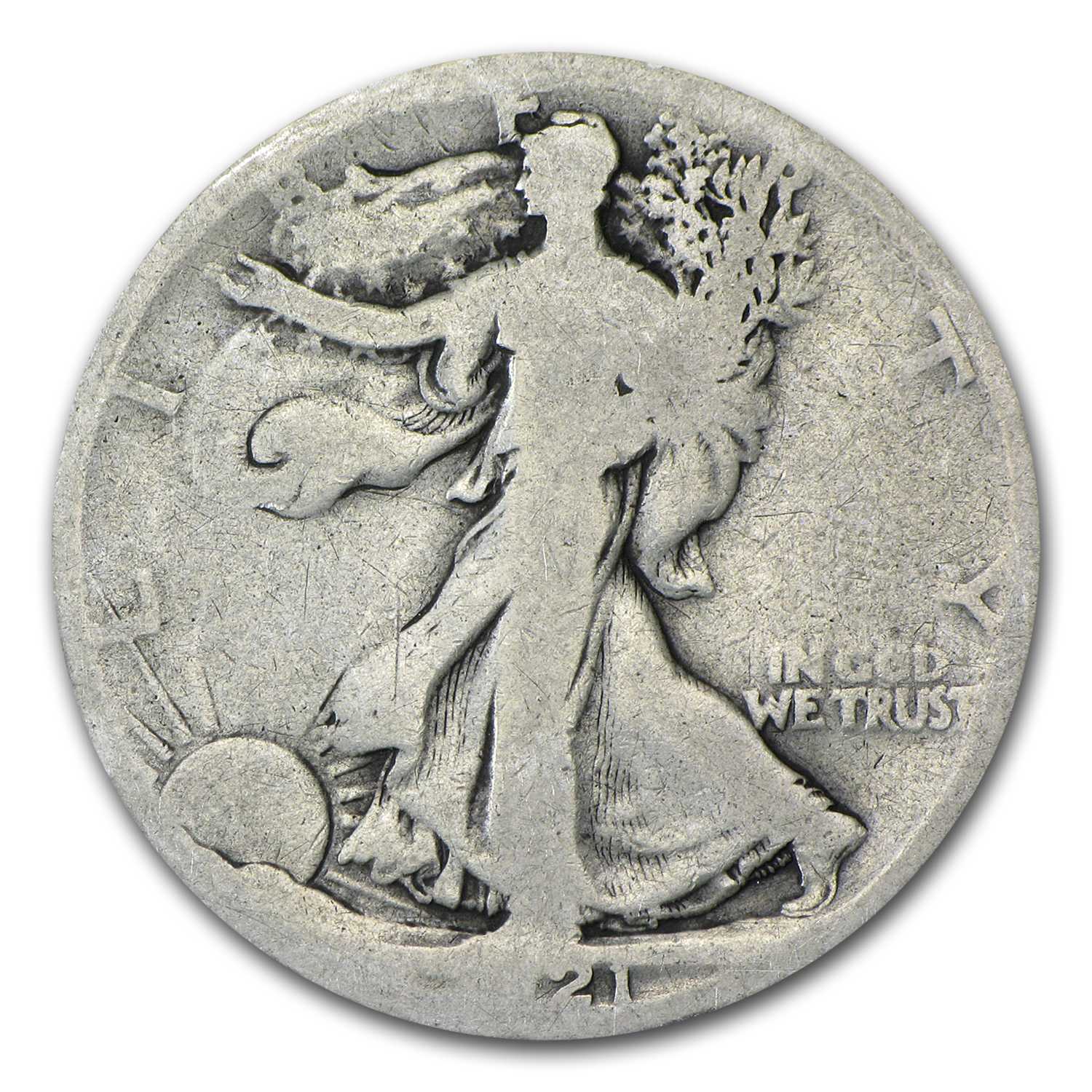 Buy 1921-D Walking Liberty Half Dollar AG - Click Image to Close