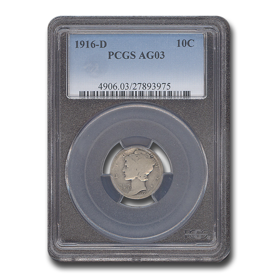 Buy 1916-D Mercury Dime AG-3 PCGS