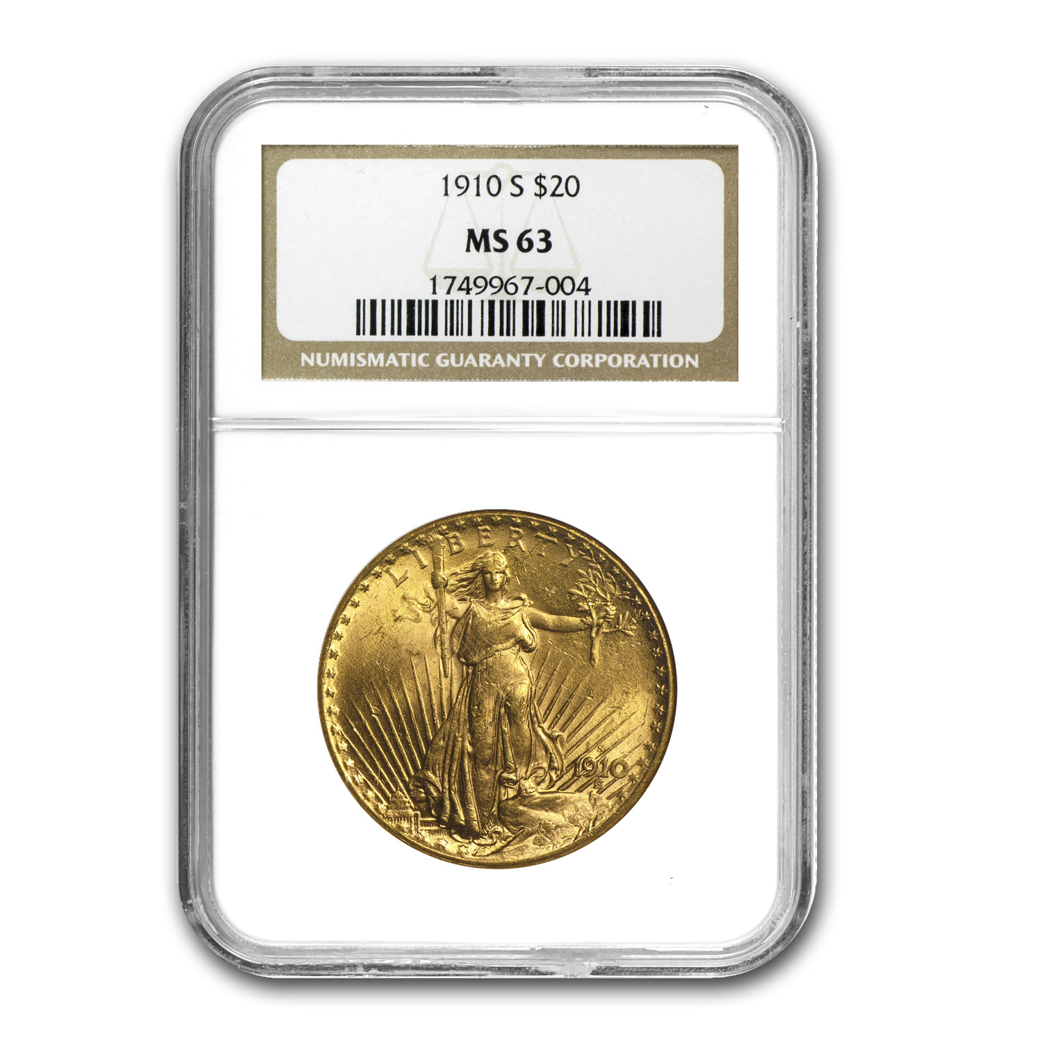 Buy 1910-S $20 Saint-Gaudens Gold Double Eagle MS-63 NGC