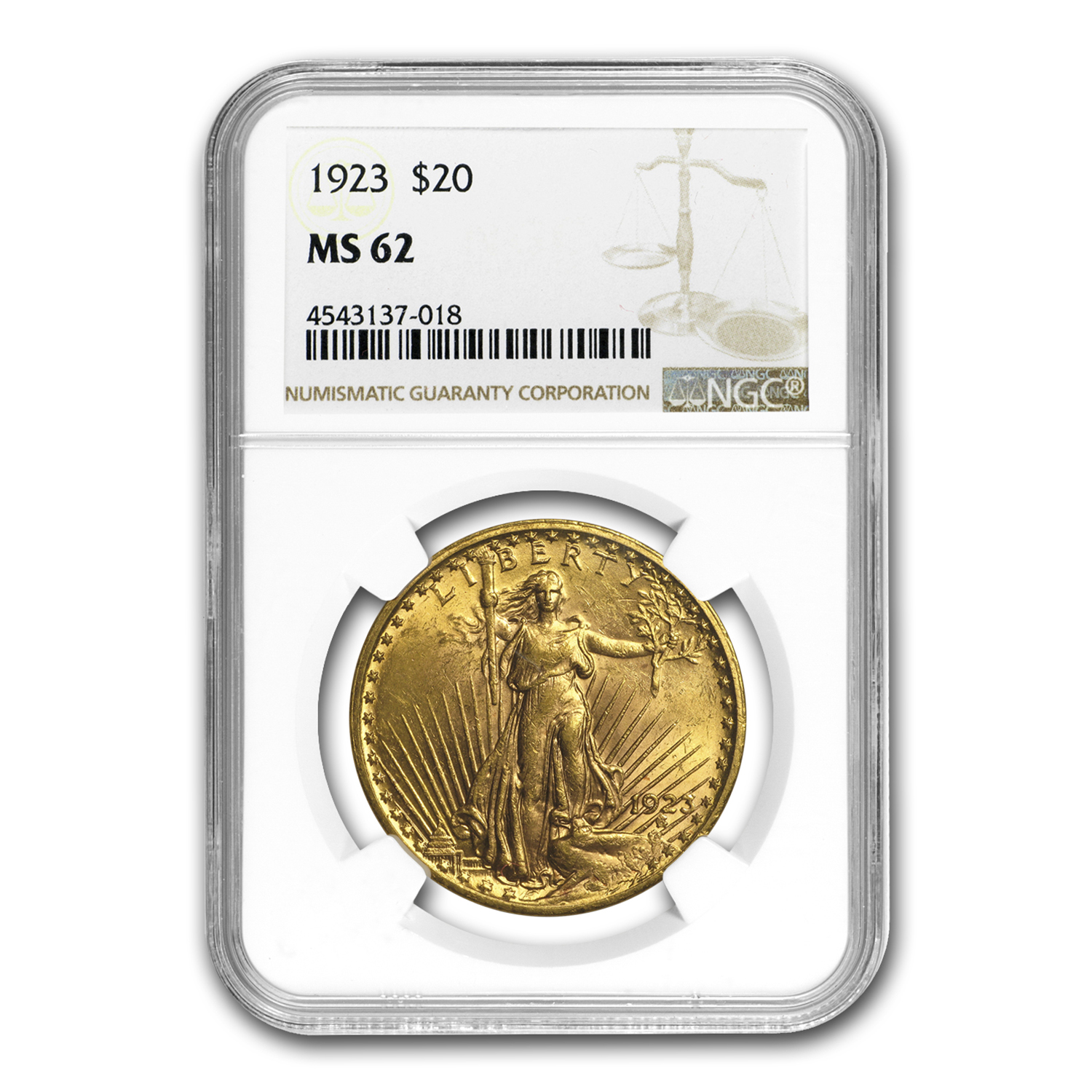 Buy 1923 $20 Saint-Gaudens Gold Double Eagle MS-62 NGC