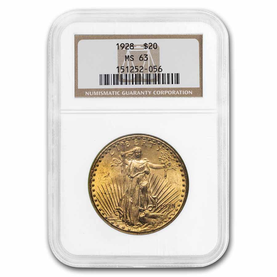 Buy 1928 $20 Saint-Gaudens Gold Double Eagle MS-63 NGC