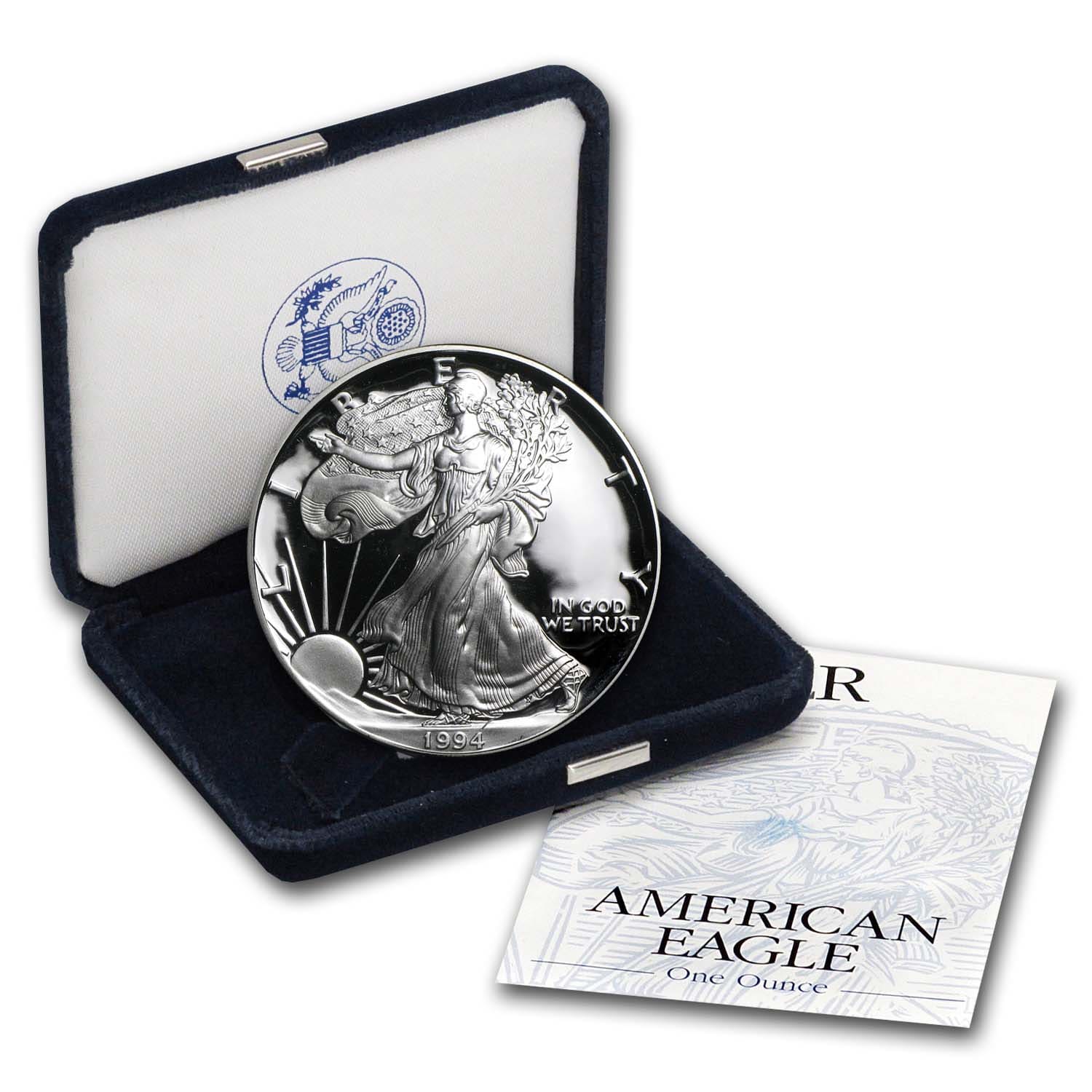 Buy 1994-P 1 oz Proof American Silver Eagle (w/Box & COA)