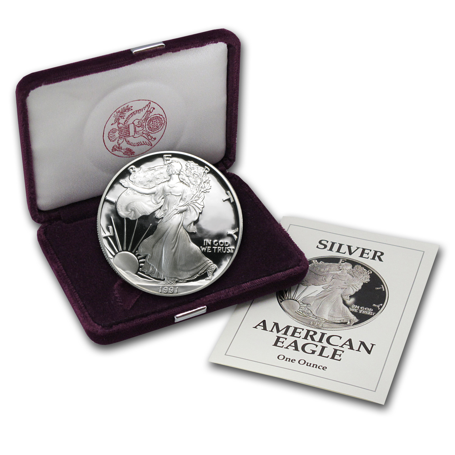 Buy 1991-S 1 oz Proof American Silver Eagle (w/Box & COA)