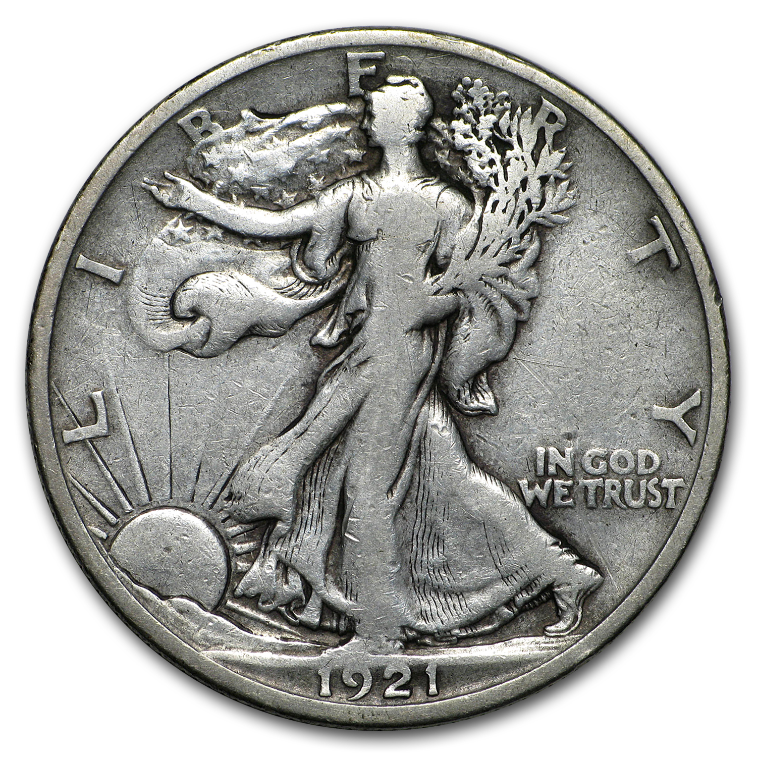 Buy 1921-S Walking Liberty Half Dollar Fine - Click Image to Close