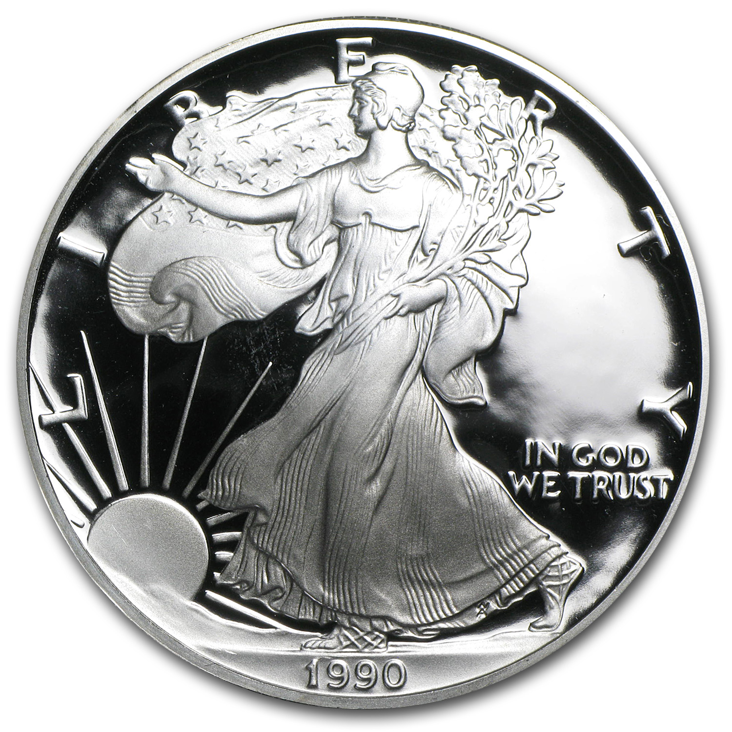 Buy 1990-S 1 oz Proof American Silver Eagle (w/Box & COA)