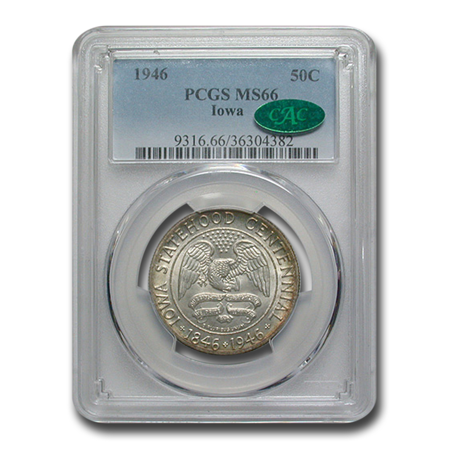 Buy 1946 Iowa Centennial Half Dollar Commem MS-66 PCGS (CAC)