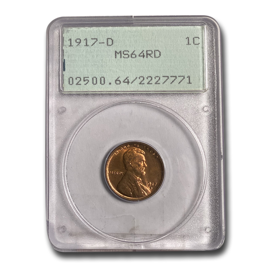 Buy 1917-D Lincoln Cent MS-64 PCGS (Red)