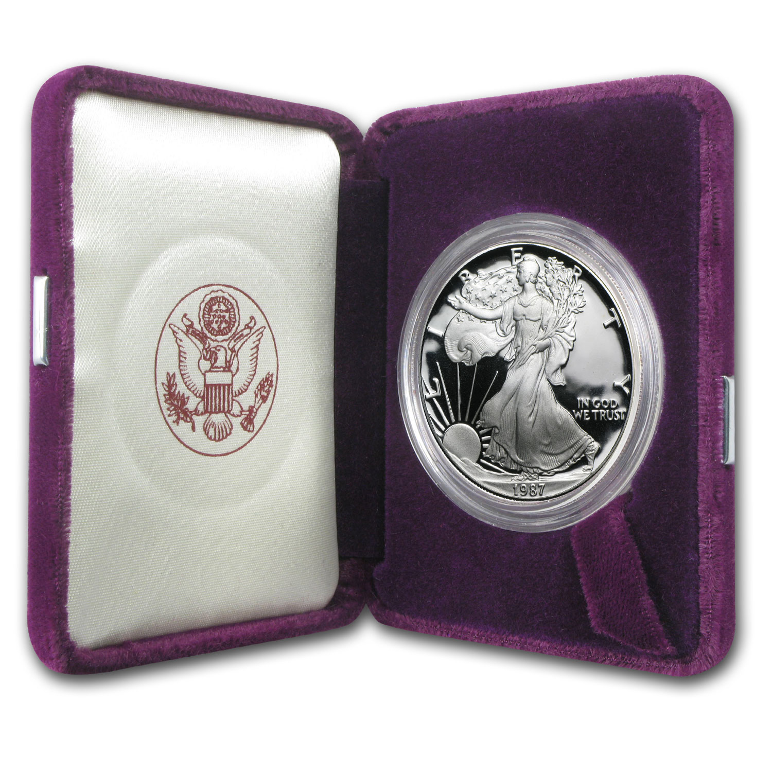 Buy 1987-S 1 oz Proof American Silver Eagle (w/Box & COA)