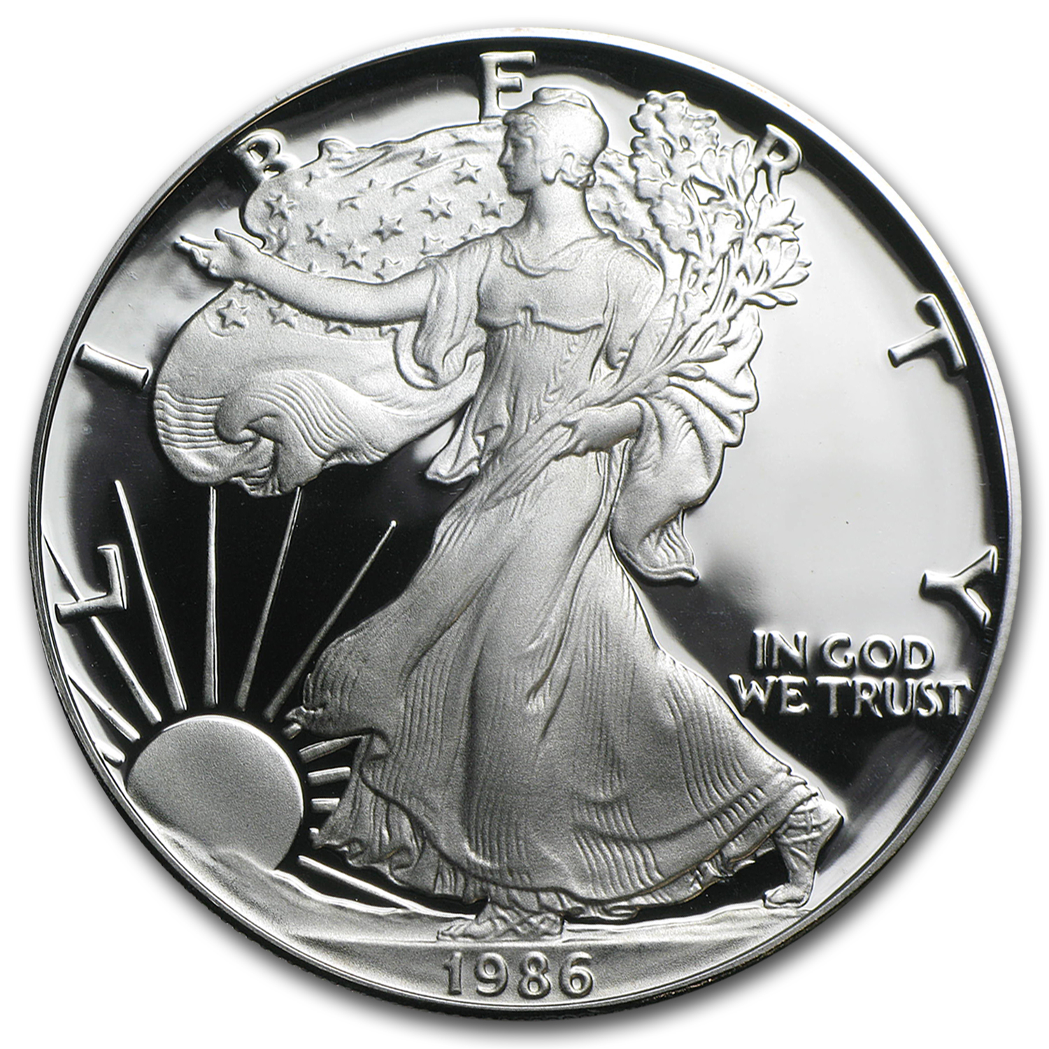 Buy 1986-S 1 oz Proof American Silver Eagle (w/Box & COA)