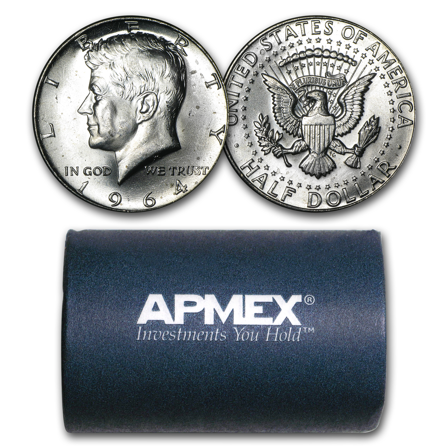 Buy 90% Silver 1964-P/D Kennedy Half Dollar 20-Coin Roll BU