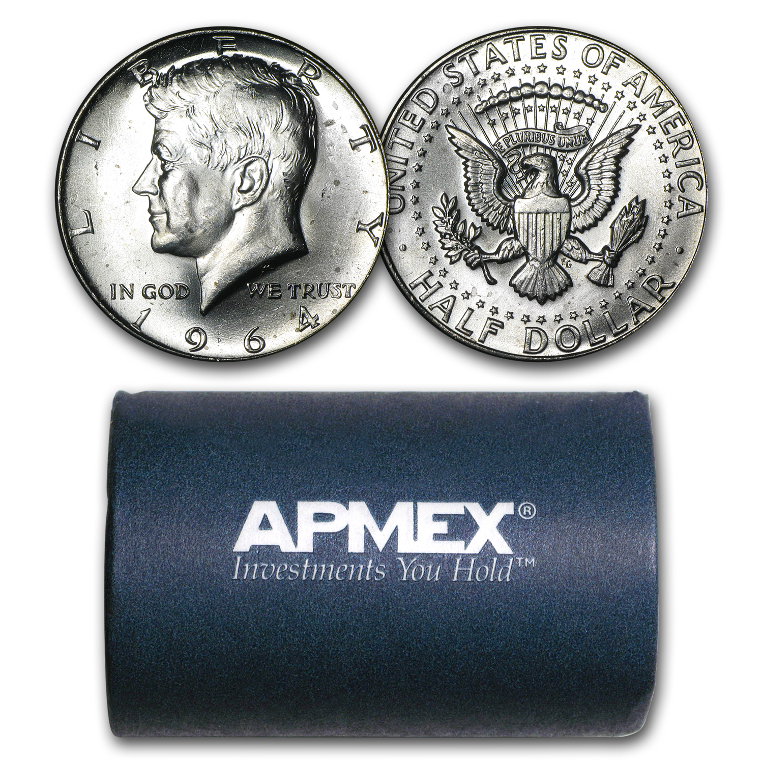 Buy 90% Silver 1964-P/D Kennedy Half Dollar 20-Coin Roll BU