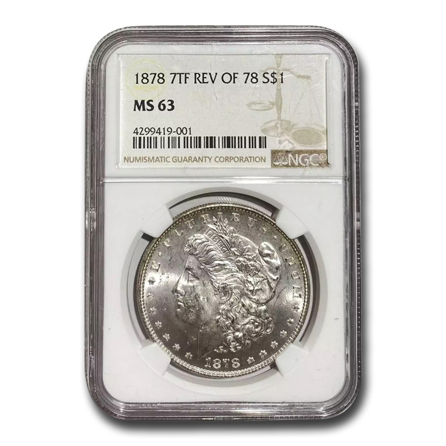 Buy 1878 Morgan Dollar 7 TF Rev of 78 MS-63 NGC