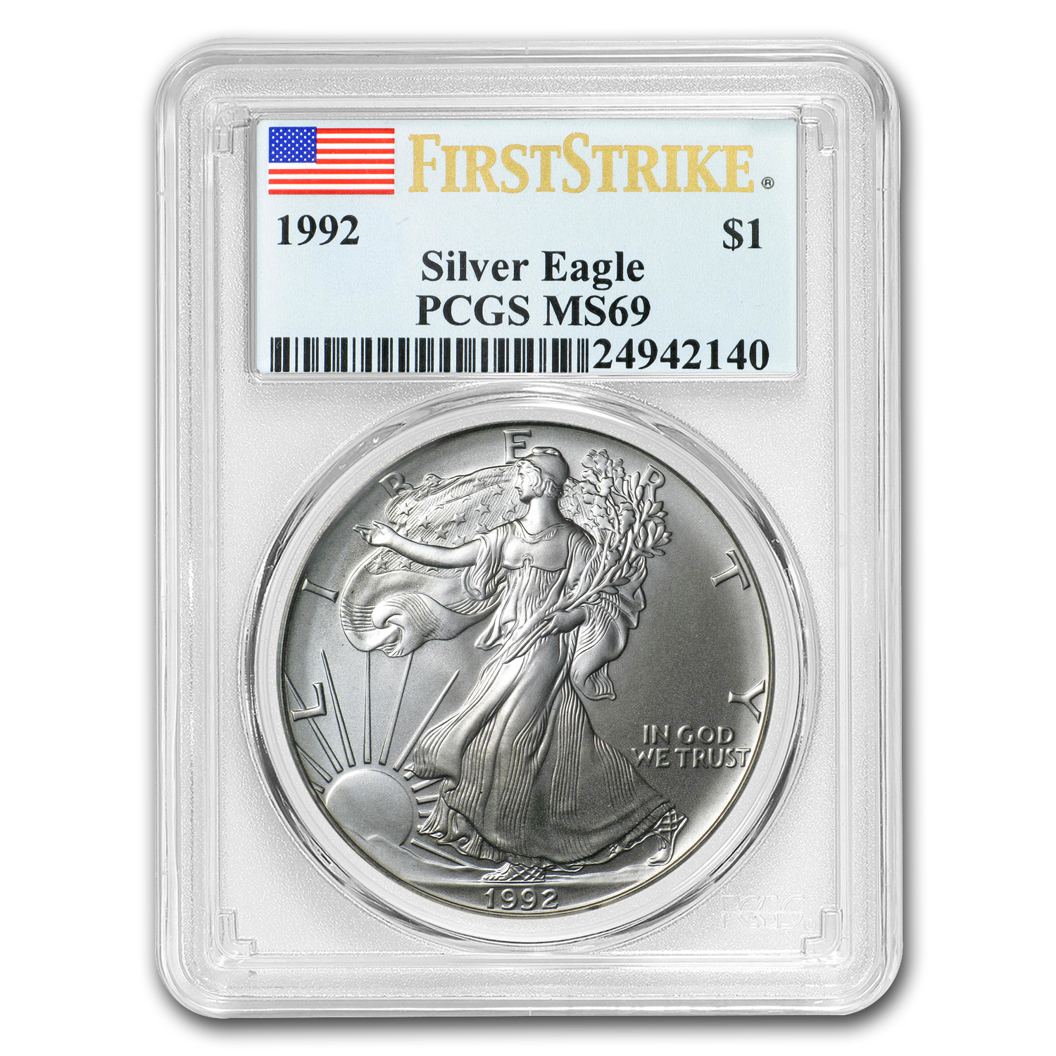 Buy 1992 American Silver Eagle MS-69 PCGS (FirstStrike?)