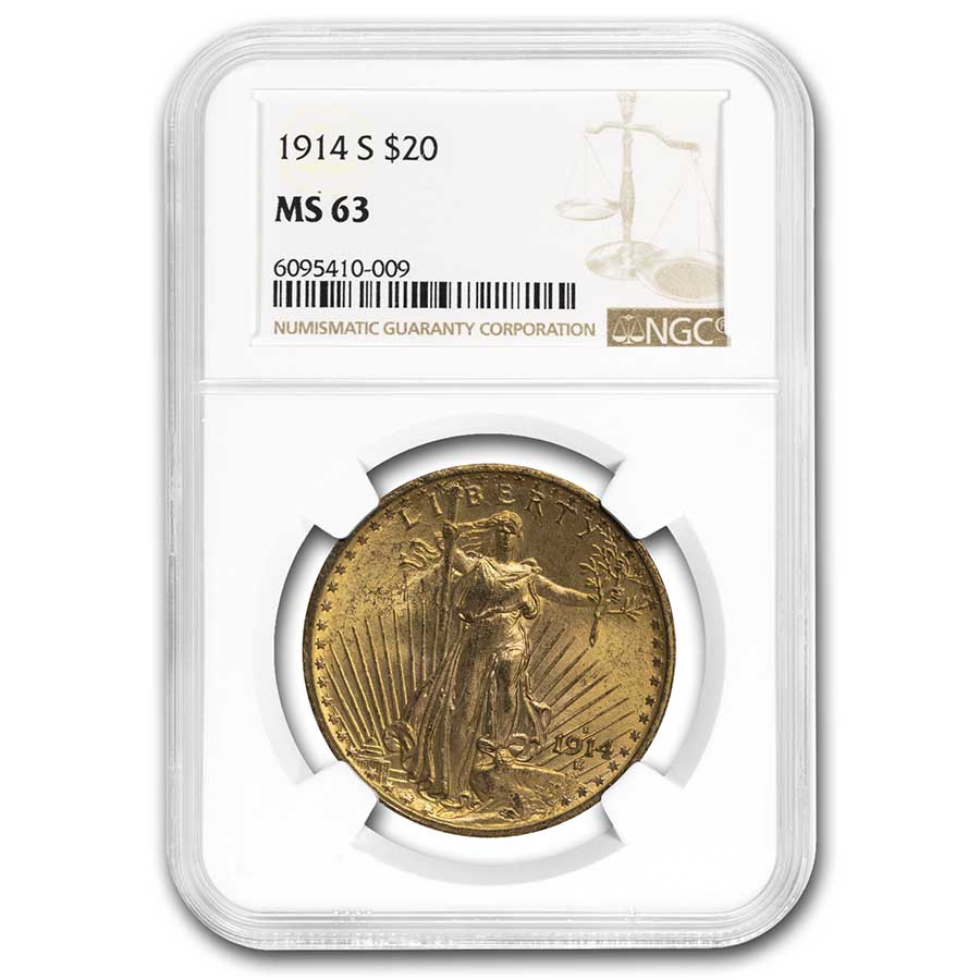 Buy 1914-S $20 Saint-Gaudens Gold Double Eagle MS-63 NGC