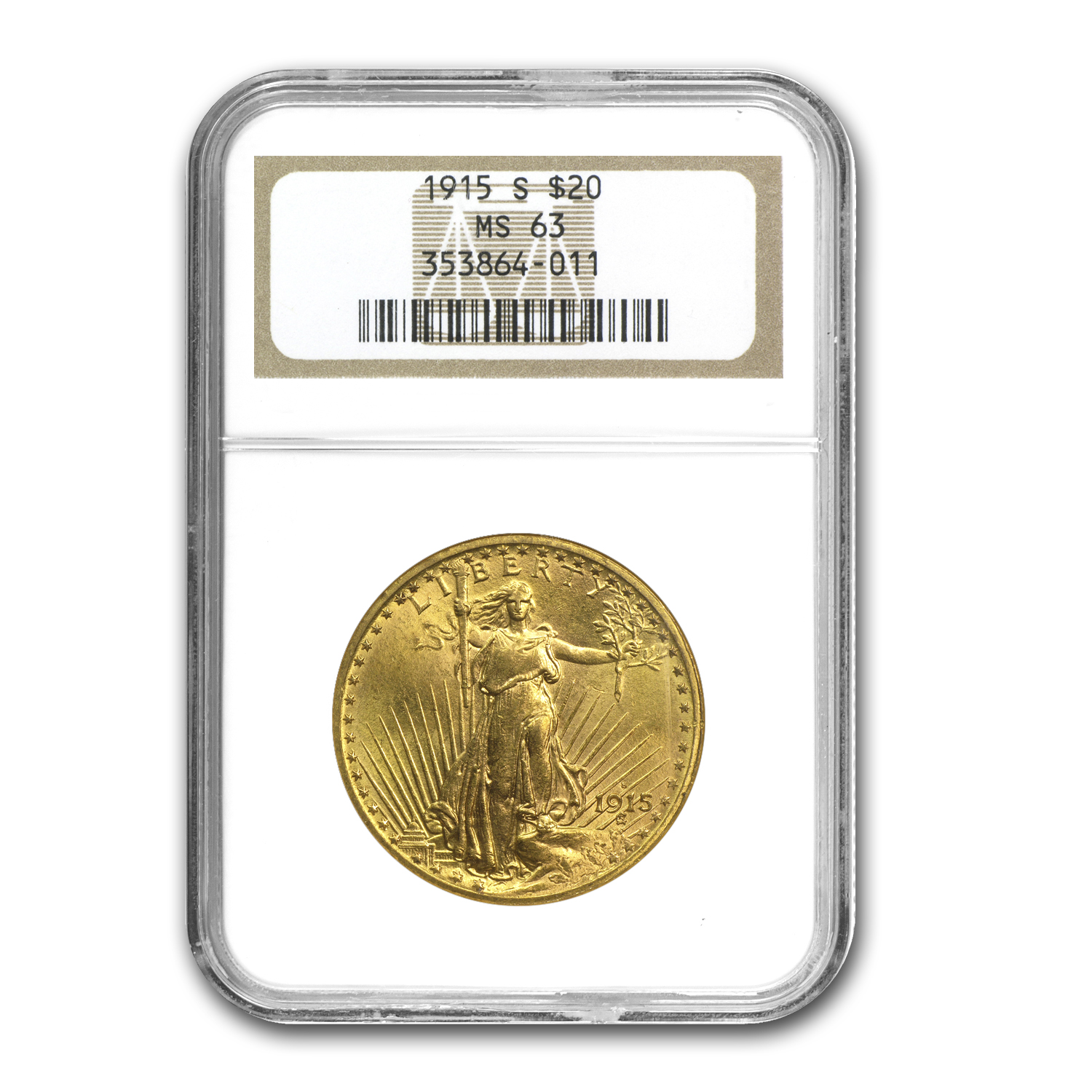 Buy 1915-S $20 Saint-Gaudens Gold Double Eagle MS-63 NGC