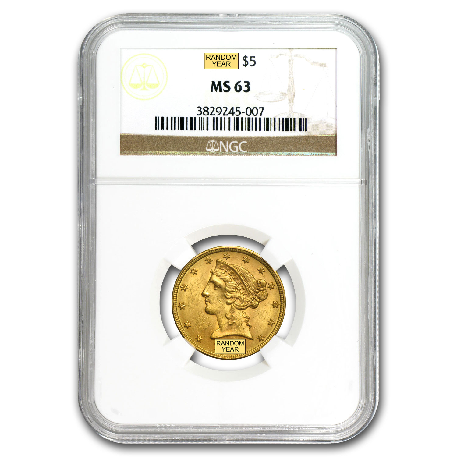 Buy $5 Liberty Gold Half Eagle MS-63 NGC