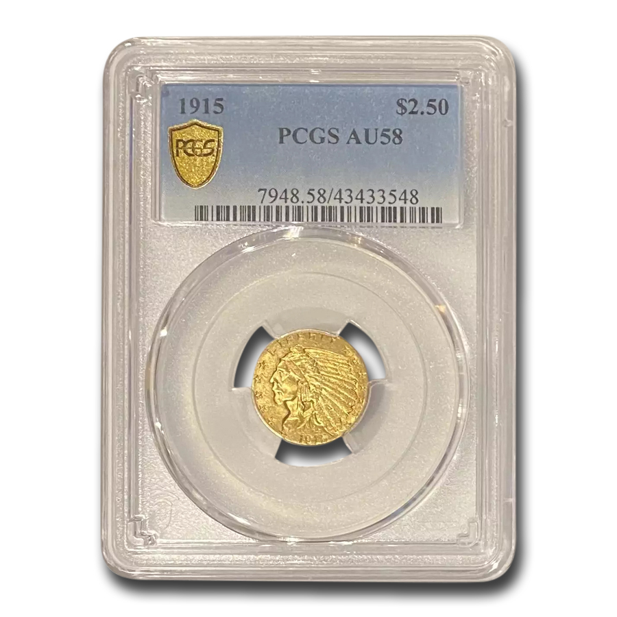 Buy 1915 $2.50 Indian Gold Quarter Eagle AU-58 PCGS
