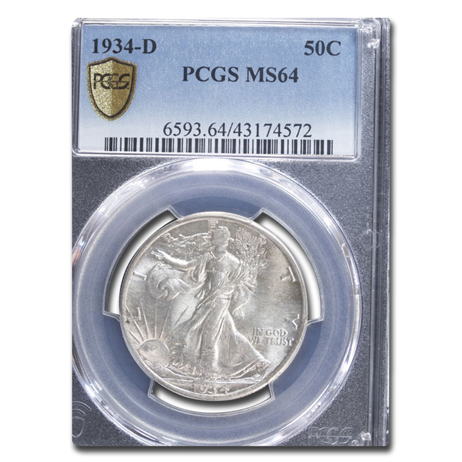 Buy 1934-D Walking Liberty Half Dollar MS-64 PCGS