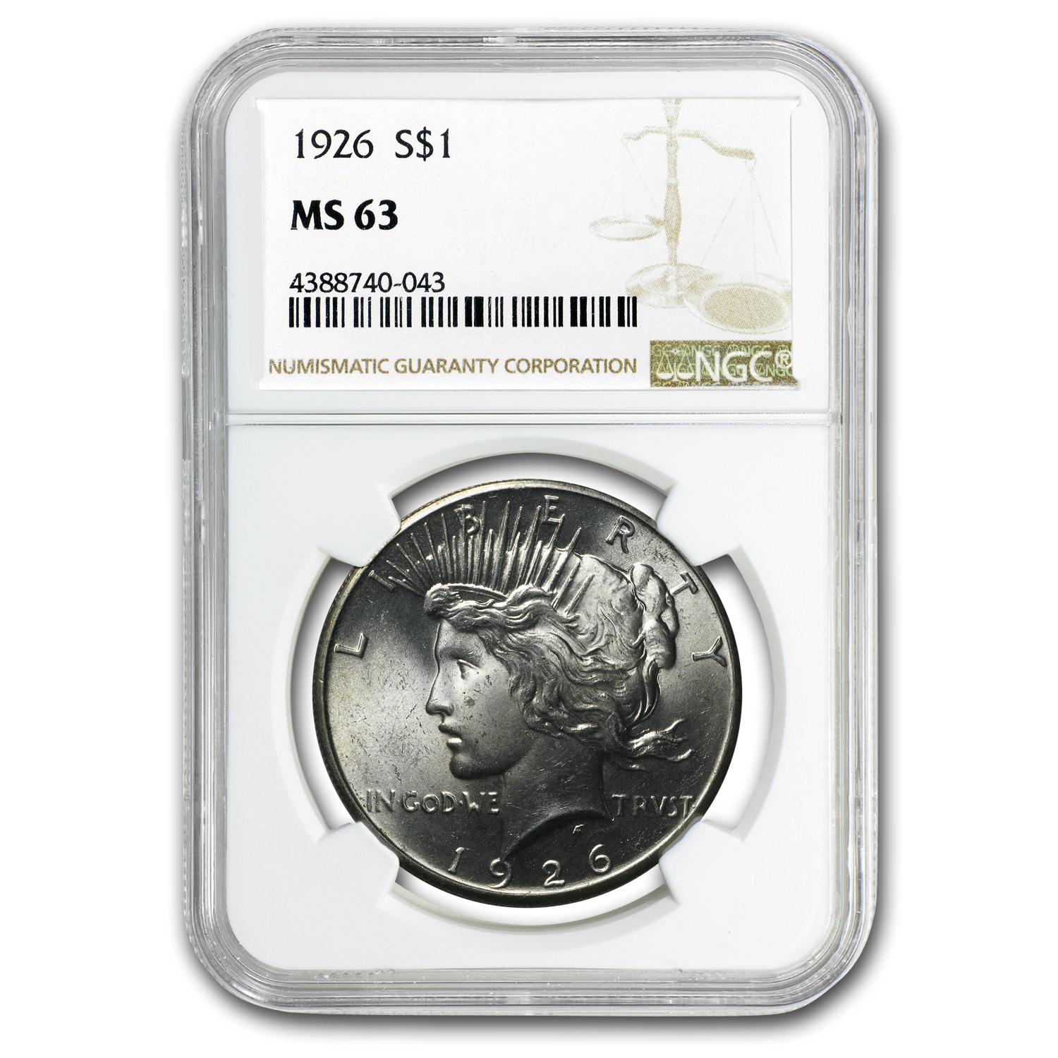 Buy 1926 Peace Dollar MS-63 NGC - Click Image to Close