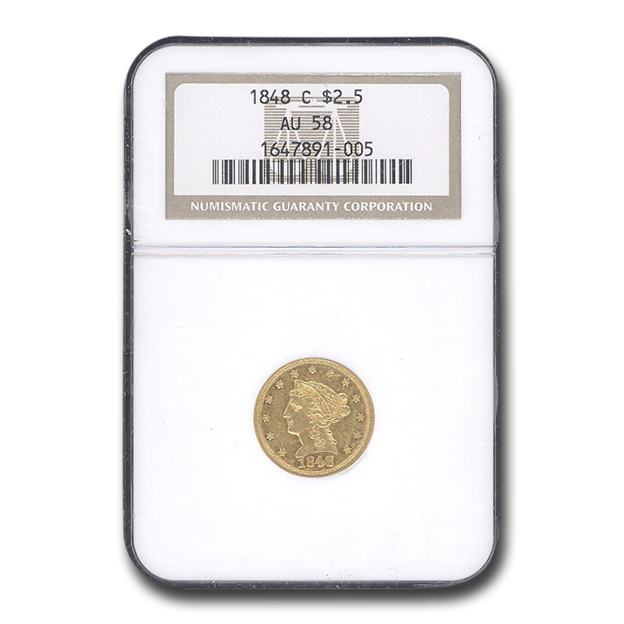 Buy 1848-C $2.50 Liberty Gold Quarter Eagle AU-58 NGC