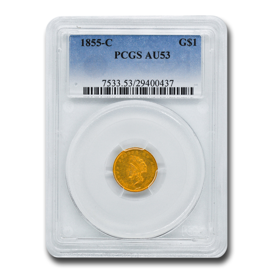Buy 1855-C $1 Indian Head Gold AU-53 PCGS - Click Image to Close