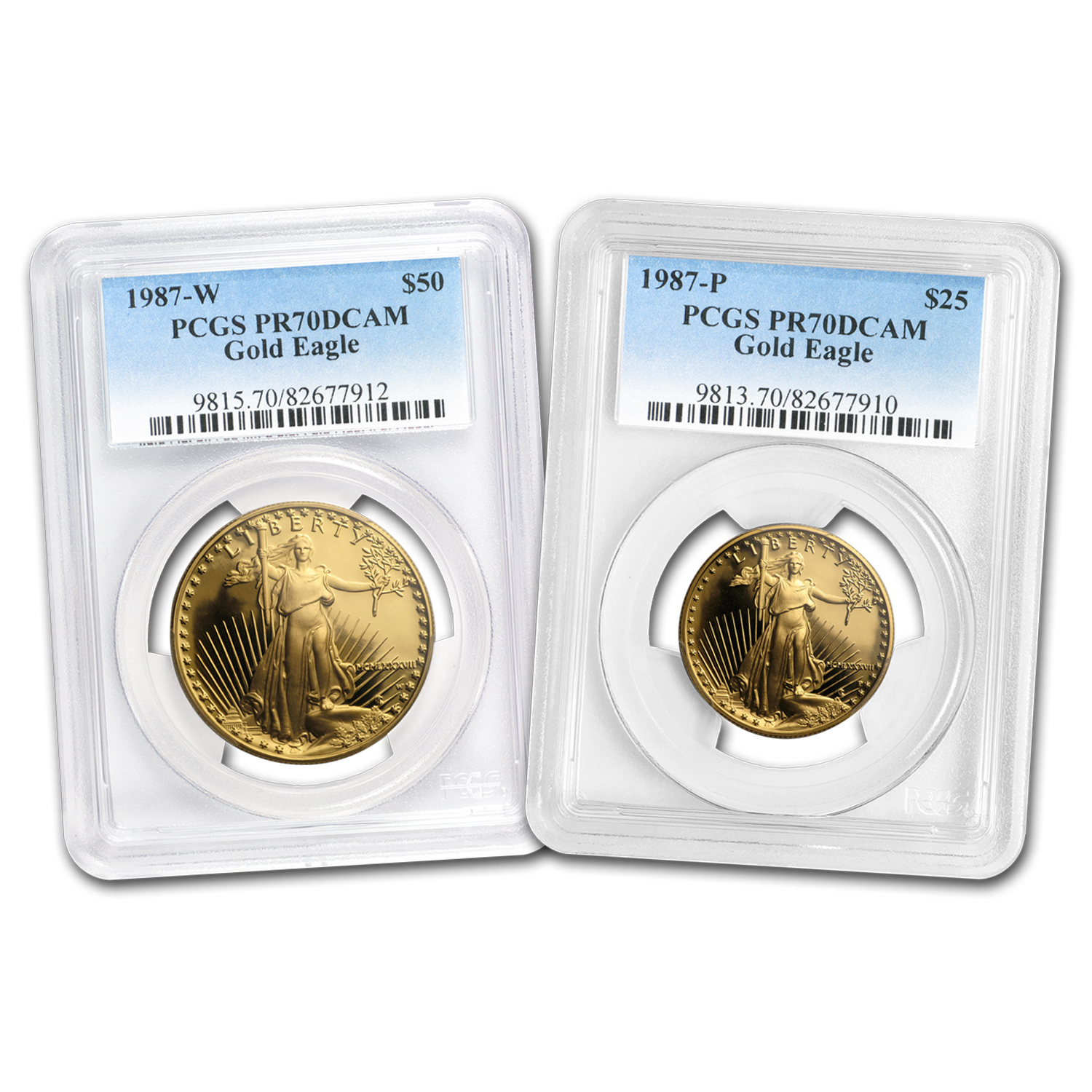 Buy 1987 2-Coin Proof American Gold Eagle Set PR-70 PCGS