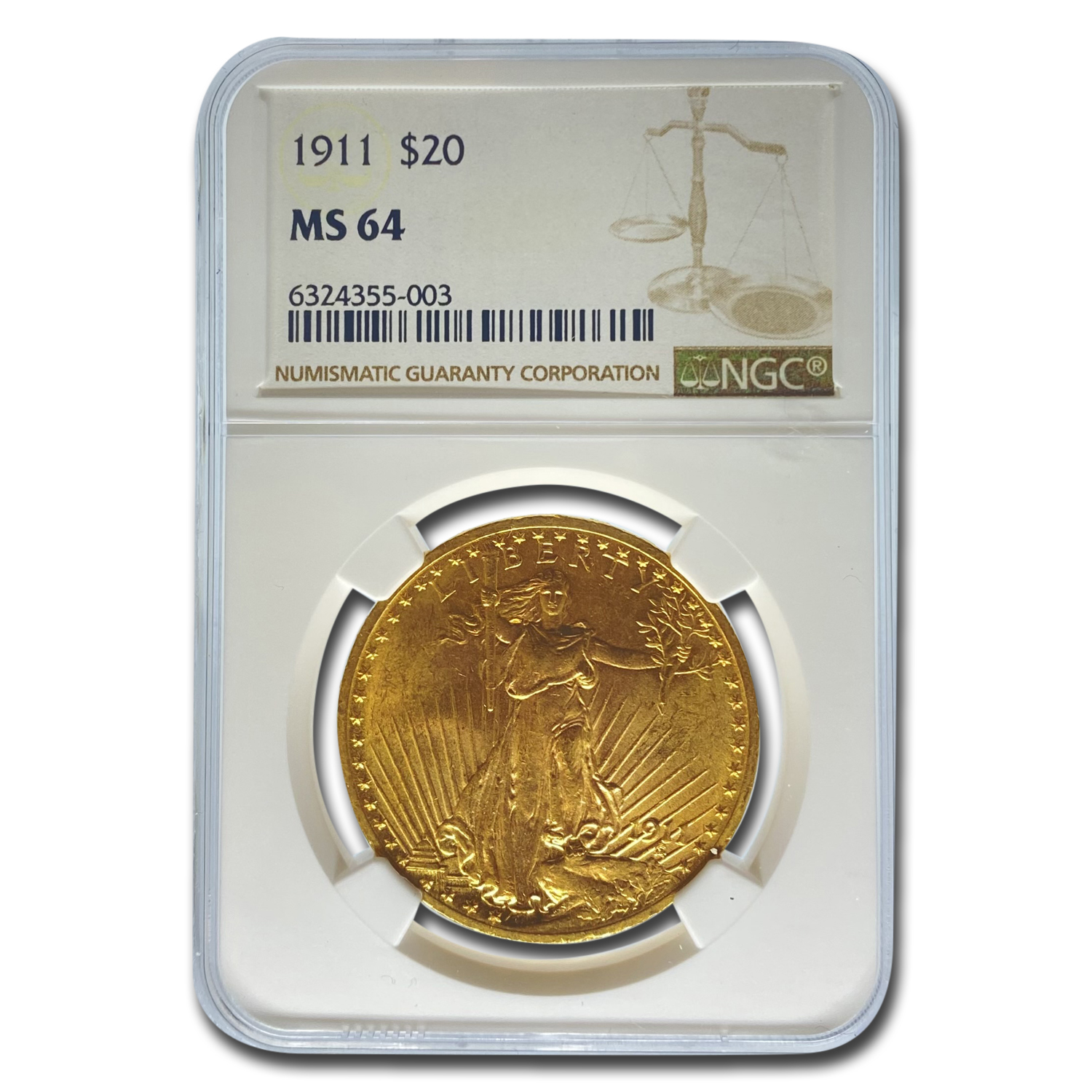 Buy 1911 $20 Saint-Gaudens Gold Double Eagle MS-64 NGC